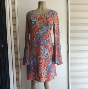 MSK Multicolor Paisley Long Sleeve Dress